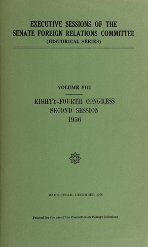 Cover for Executive Sessions of the Senate Foreign Relations Committee (Historical Series)