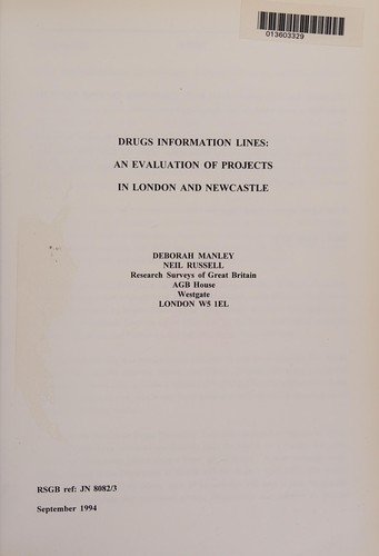Cover for Drugs information lines