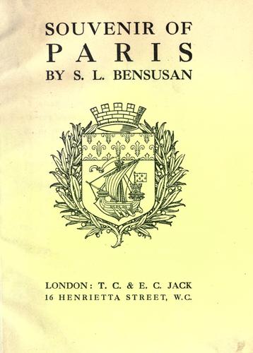 Cover for Souvenir of Paris.