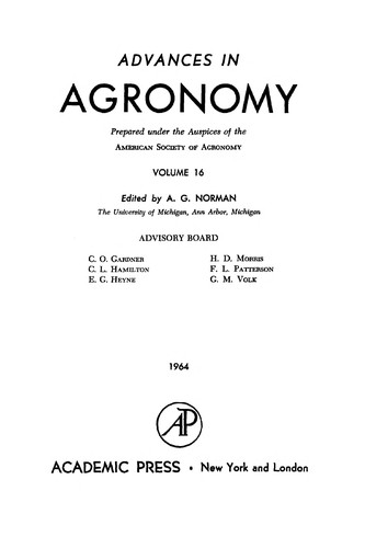 Cover for Advances in agronomy