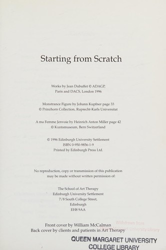 Cover for Starting from scratch