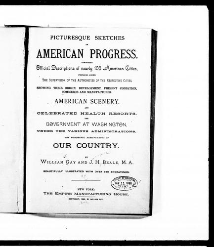 Cover for Picturesque sketches of American progress