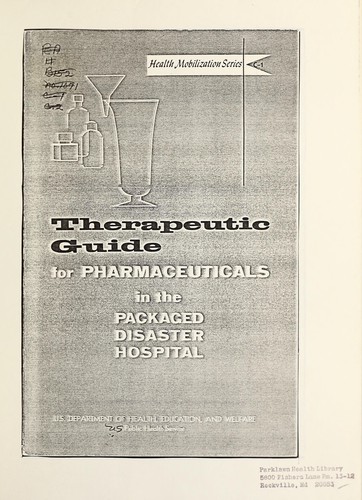 Cover for Therapeutic guide for pharmaceuticals in the packaged disaster hospital