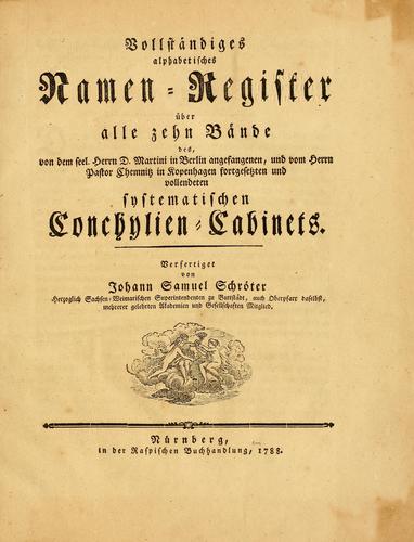 Cover for Neues systematisches Conchylien-Cabinet