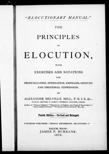 Cover for The principles of elocution