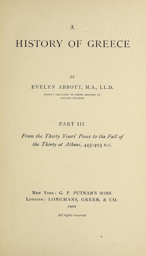 Cover for A history of Greece