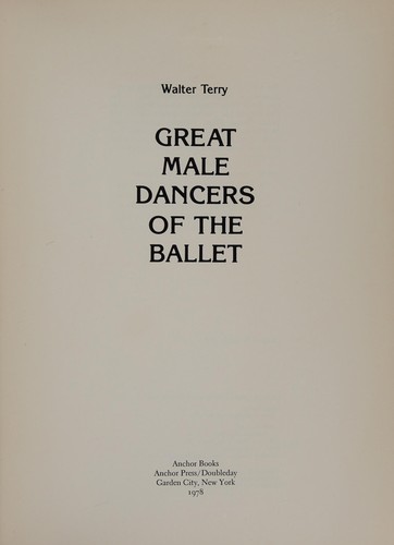 Cover for Great male dancers of the ballet