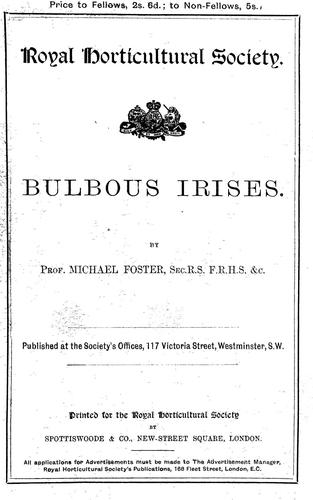 Cover for Bulbous irises