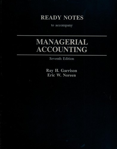 Cover for Ready Notes to Accompany Managerial Accounting