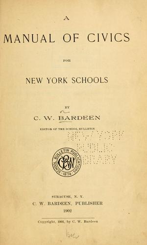 Cover for A manual of civics for New York schools