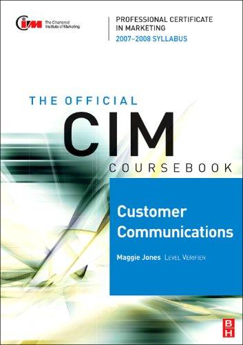 Cover for CIM Coursebook 07/08 Customer Communications