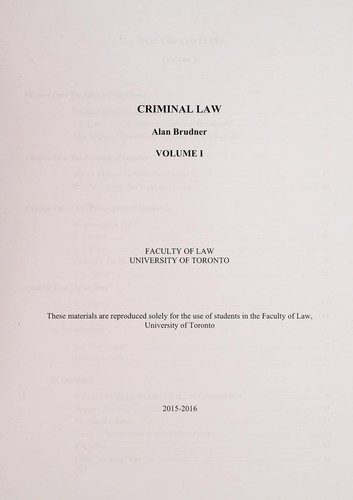 Cover for Criminal law