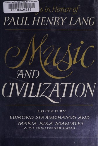 Cover for Music and civilization