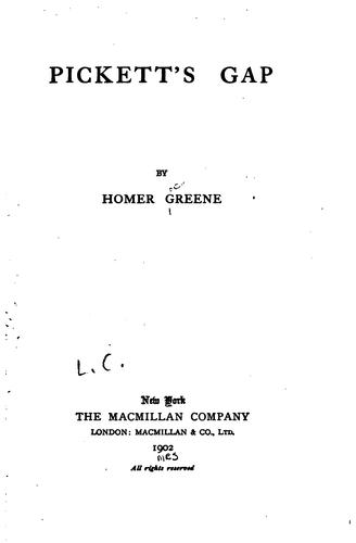 Cover for Pickett's Gap
