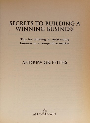 Cover for Secrets to building a winning business