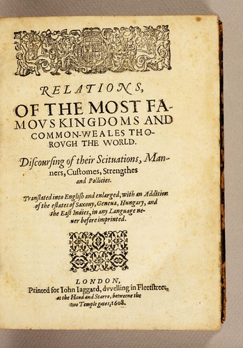Cover for Relations, of the most famous kingdoms and common-weales thorough the world