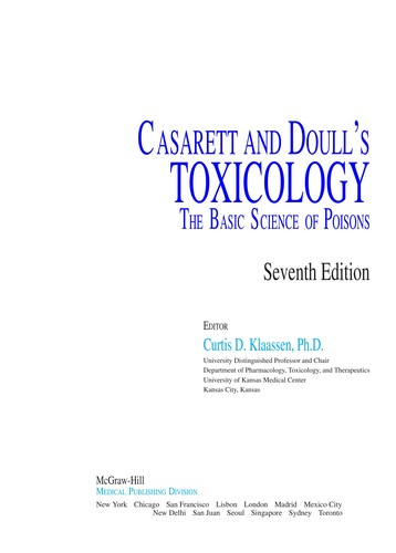 Cover for Casarett and Doull's toxicology