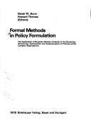Cover for Formal methods in policy formulation