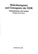 Cover for Wehrdienstgesetz und Grenzgesetz der DDR