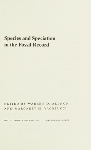 Cover for Species and Speciation in the Fossil Record