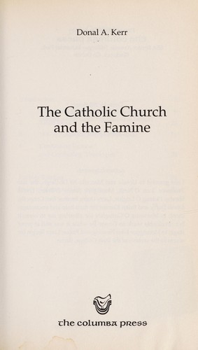 Cover for The Catholic Church and the famine