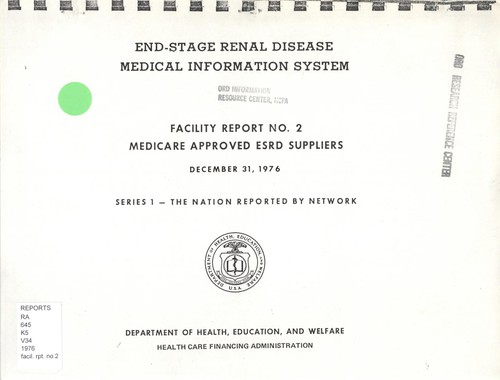 Cover for End stage renal disease medical information system