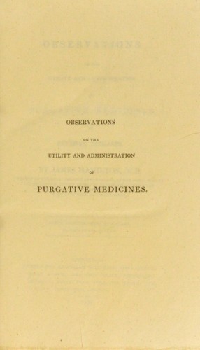 Cover for Observations on the utility and administration of purgative medicines in several diseases.