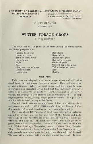 Cover for Winter forage crops