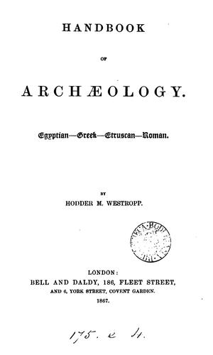 Cover for Handbook of archæology.