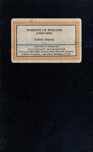 Cover for Pageant of England (1840-1940)