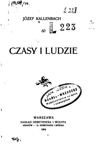 Cover for Czacy i ludzie