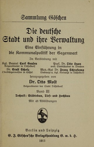 Cover for Die deutsche Stadt und ihre Verwaltung