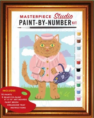 Cover for Masterpiece Studio PaintByNumber Kit With 5 PaintByNumber Boards Organizer Tray and Paint Brush and 10 Pots of Acrylic Paint