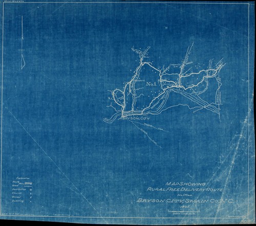 Cover for Map showing rural free delivery route no. 1 from Bryson City, Swain Co., N.C.