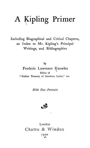 Cover for A Kipling primer