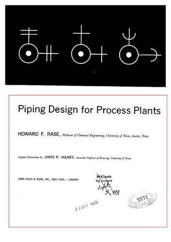 Cover for Piping design for process plants