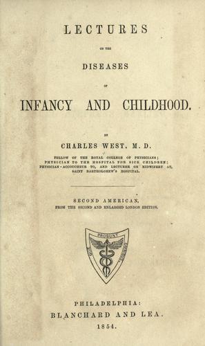 Cover for Lectures on the diseases of infancy and childhood.