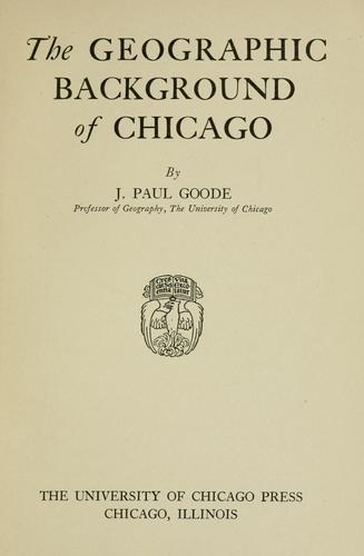 Cover for The geographic background of Chicago