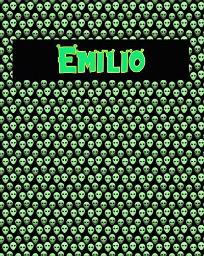 Cover for 120 Page Handwriting Practice Book with Green Alien Cover Emilio