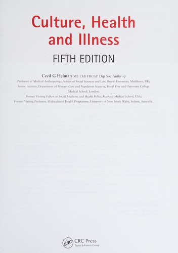 Cover for Culture, health, and illness