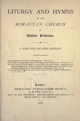 Cover for Liturgy and hymns of the Moravian Church or Unitas Fratrum.
