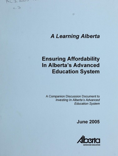 Cover for Ensuring affordability in Alberta's Advanced Education system