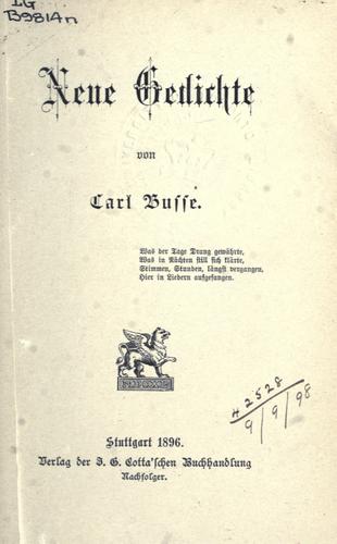 Cover for Neue Gedichte.