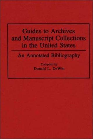 Cover for Guides to archives and manuscript collections in the United States
