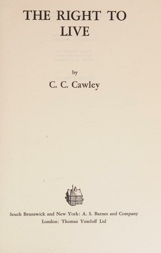 Cover for Right to Live.