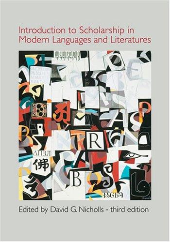 Cover for Introduction to Scholarship in Modern Languages and Literatures