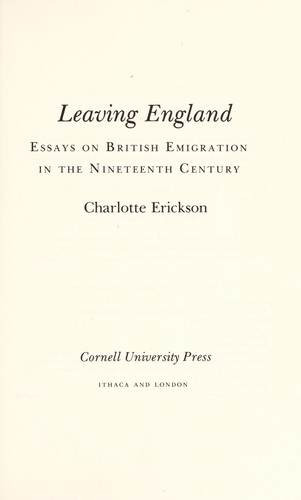 Cover for Leaving England