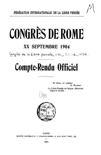 Cover for Compte-rendu officiel ...