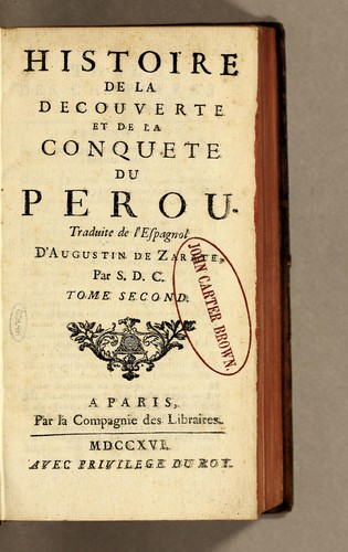 Cover for Histoire de la découverte et de la conquete du Perou