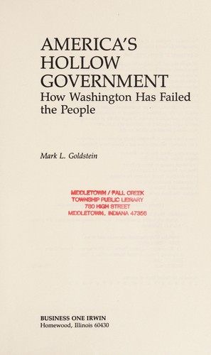 Cover for America's hollow government